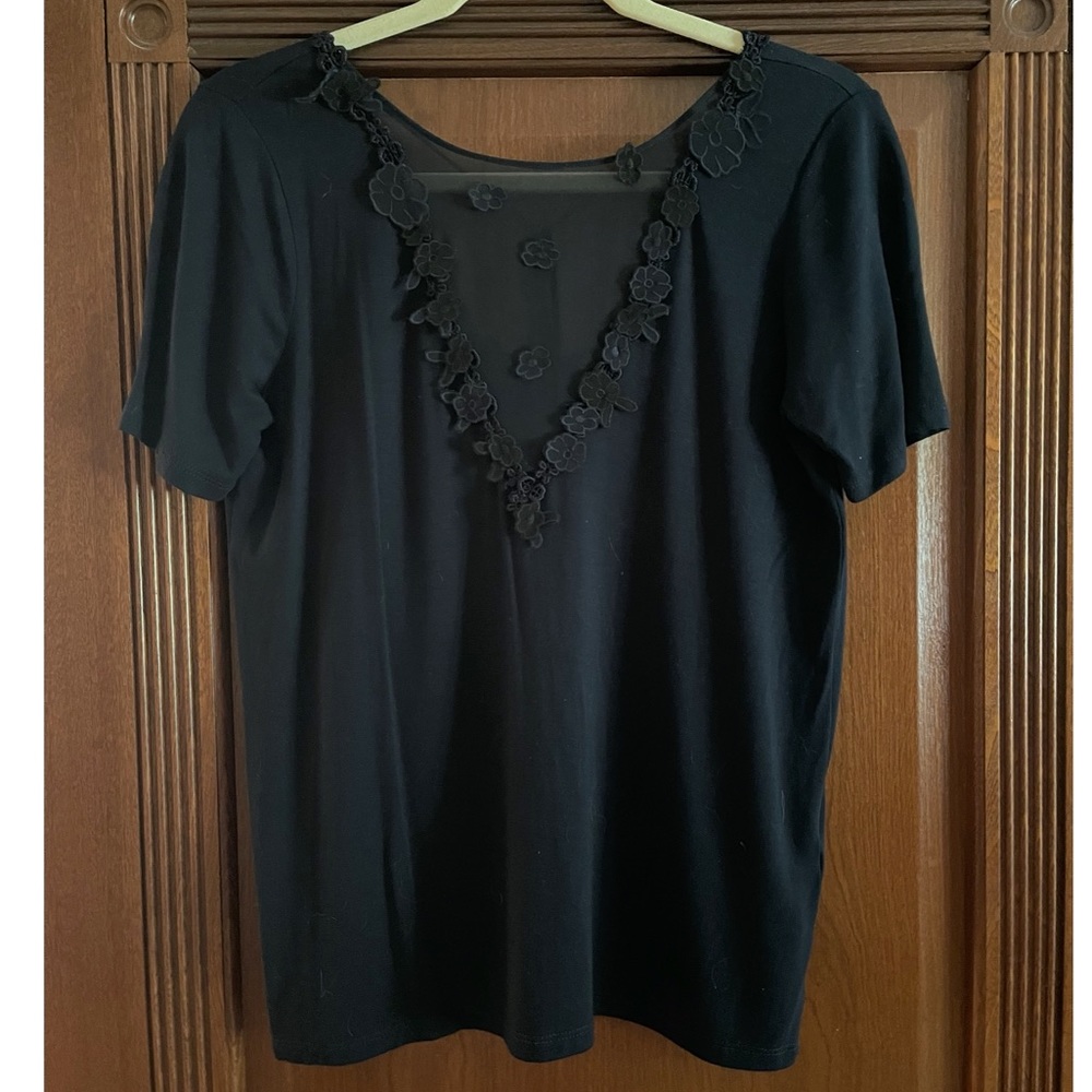 Elie Tahari blue short sleeve top